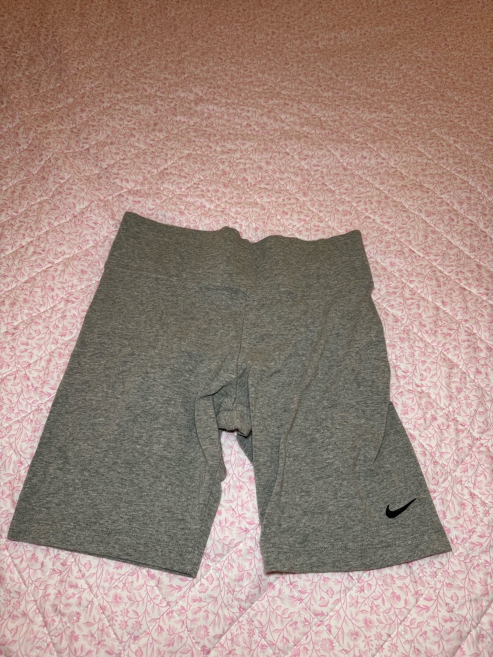 Nike Light Gray Stretch Waistband Athletic Shorts with Swoosh